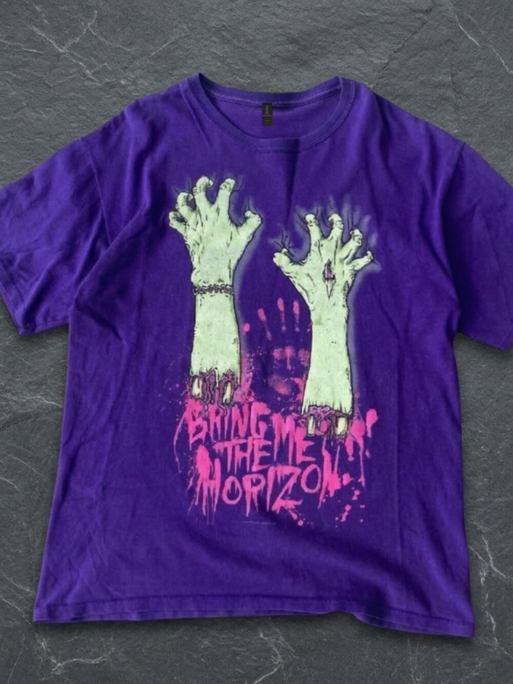 Purple Zombie Graphic T-Shirt “Bring Me the…” Horror Gothic Y2K Emo